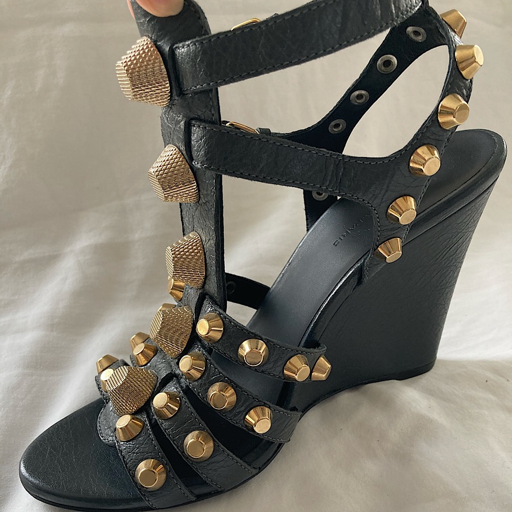 Balenciaga Arena Black Studded Gladiator